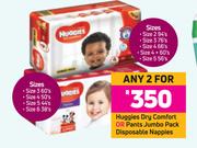 Huggies Dry Comfort Or Pants Jumbo Pack Disposable Nappies-For Any 2