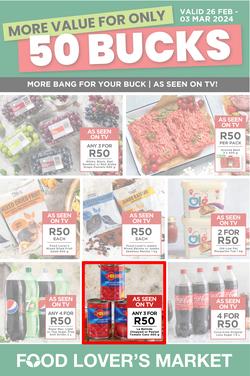 Food Lover's Market Western Cape : More Value For Only 50 Bucks (26 February - 03 March 2024), page 1