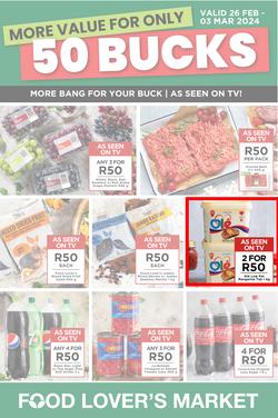 Food Lover's Market Western Cape : More Value For Only 50 Bucks (26 February - 03 March 2024), page 1
