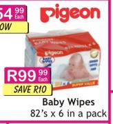 Pigeon Baby Wipes-6x82's Pack