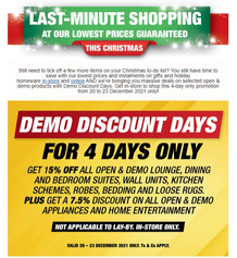 OK Furniture : Demo Discount Days (20 December - 23 December 2021)