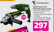 Stormforce 500W Impact Drill Or 500W Angle Grinder-Each