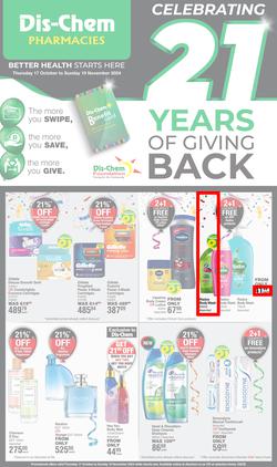 Dis-Chem : Celebrating 21 Years Of Giving Back (17 October - 10 November 2024), page 1