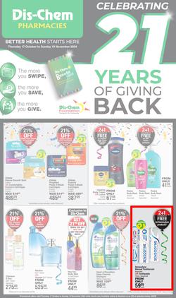 Dis-Chem : Celebrating 21 Years Of Giving Back (17 October - 10 November 2024), page 1