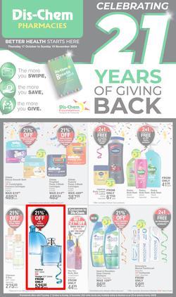 Dis-Chem : Celebrating 21 Years Of Giving Back (17 October - 10 November 2024), page 1