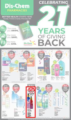 Dis-Chem : Celebrating 21 Years Of Giving Back (17 October - 10 November 2024), page 1