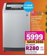 LG 13Kg Top Loader Silver Washing Machine T1369NEHTF