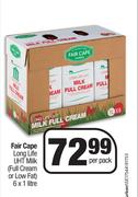 Fair Cape Long Life UHT Milk Full Cream Or Low Fat-6 x 1L Per Pack