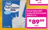 Great Value UHT Long Life Full Cream Milk-For 6 x 1Ltr