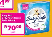 Baby Soft 2 Ply Toilet Tissue Rolls (9-Pack)-Each