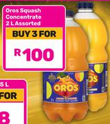 Oros Squash Concentrate Assorted-For 3 x 2Ltr