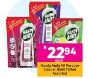 Handy Andy All Purpose Cleaner Refill 750ml Assorted- Each 