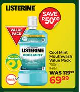 Listerine Cool Mint Mouthwash Value Pack-750ml