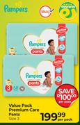 Pampers Value Pack Premium Care pants Size 3-Per Pack