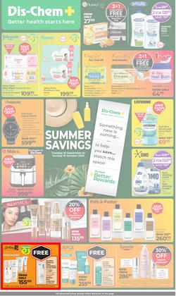 Dis-Chem : Summer Savings (16 September - 19 October 2025), page 1