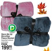 Warm Me Up Microfiber Fleece Blanket-Each