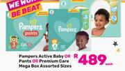 Pampers Active Baby Or Pants Or Premium Care Mega Box Assorted Sizes-Each