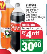 Coca Cola,Fanta, Sprite, Tab Or Stoney(Lite,Diet Or Zero Range Excl.Regular Range)-2x2.5L