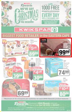 KWIKSPAR EASTERN CAPE : We've Got The Christmas You Deserve (23 November - 5 December 2021) Valid in Abbotsford, Beacon Isle, Beetlestone, Burt Drive, Butterworth, Cambridge West, Miramar, Rink Street, page 1