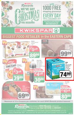 KWIKSPAR EASTERN CAPE : We've Got The Christmas You Deserve (23 November - 5 December 2021) Valid in Abbotsford, Beacon Isle, Beetlestone, Burt Drive, Butterworth, Cambridge West, Miramar, Rink Street, page 1