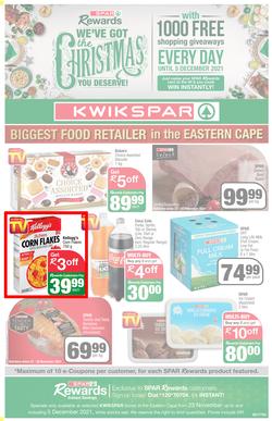 KWIKSPAR EASTERN CAPE : We've Got The Christmas You Deserve (23 November - 5 December 2021) Valid in Abbotsford, Beacon Isle, Beetlestone, Burt Drive, Butterworth, Cambridge West, Miramar, Rink Street, page 1