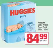 Huggies Baby Wipes Quad Pack 288s/224s-Per Pack