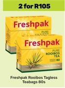 Freshpak Rooibos Tagless Teabags-For 2 x 80s