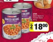 Spar Baked Beans In Tomato Sauce-For 2 x 410g