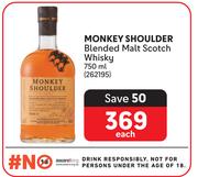 Monkey Shoulder Blended Malt Scotch Whisky-750ml Each