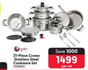 Tissolli 21 Piece Crown Stainless Steel Cookware Set-Per Set