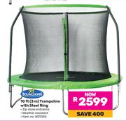 Bouceking 10 Ft (3m) Trampoline With Steel Ring