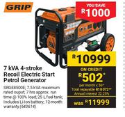 Grip 7kVA 4-Stroke Recoil Electric Start Petrol Generator 643614