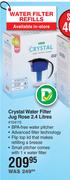 Crystal Water Filter Jug Rose 2.4L-Each
