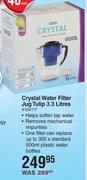 Crystal Water Filter Jug Tulip 3.3L-Each
