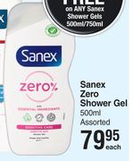 Sanex Zero Shower Gel Assorted-500ml Each
