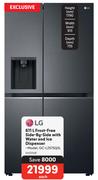 LG 611L Frost Free Side By Side With Water & Ice Dispenser GC-L257SQSL