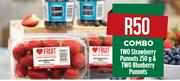 Two Strawberry Punnets 250g & Two Blueberry Punnets Combo-Per Combo