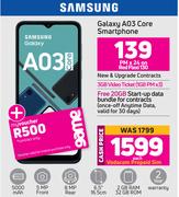 Samsung Galaxy A03 Core Smartphone-On Red Flexi130 