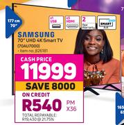 Samsung 70" (177cm) UHD 4K Smart TV 70AU7000