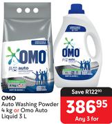 Omo Auto Washing Powder 4kg Or Omo Auto Liquid 3Ltr-For Any 3