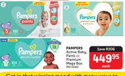Pampers Active Baby, Pants Or Premium Mega Box (All Size)-Each