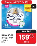 Baby Soft 2-Ply Toilet Tissue-24's Pack Each