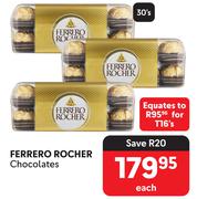Ferrero Rocher Chocolates-30's Pack Each