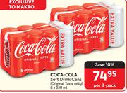 Coca-Cola Soft Drink Cans (Original Taste Only)-8 x 330ml