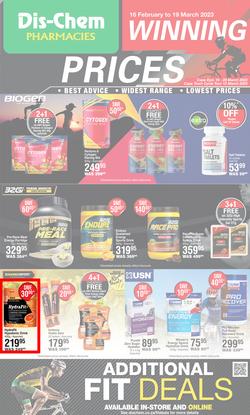 Dis-Chem : Winning Prices Sport (16 February - 19 March 2023), page 1