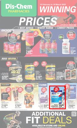 Dis-Chem : Winning Prices Sport (16 February - 19 March 2023), page 1