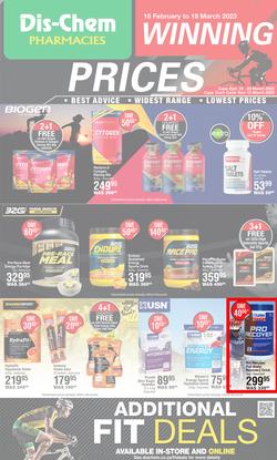 Dis-Chem : Winning Prices Sport (16 February - 19 March 2023), page 1