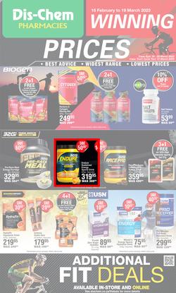 Dis-Chem : Winning Prices Sport (16 February - 19 March 2023), page 1