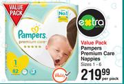 Pampers Premium Care Nappies Value Pack(Size 1-6)-Per Pack