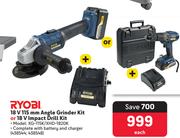 Ryobi 18V 115mm Angle Grinder Kit Or 18V Imapct Drill Kit XG-115K/XHD-1820K-Each